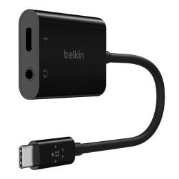 BELKIN ADAPTER USB-C - MINIJACK, USB-C 60W M/F, CZARNY