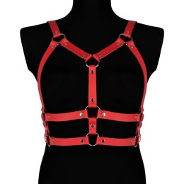 Czerwona skórzana uprząż na ciało Karess Salma