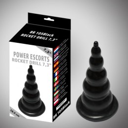 POWER ESCORTS Rocket drill 7,3 inch black large anal plug 7,3 inch / 18,5 cm